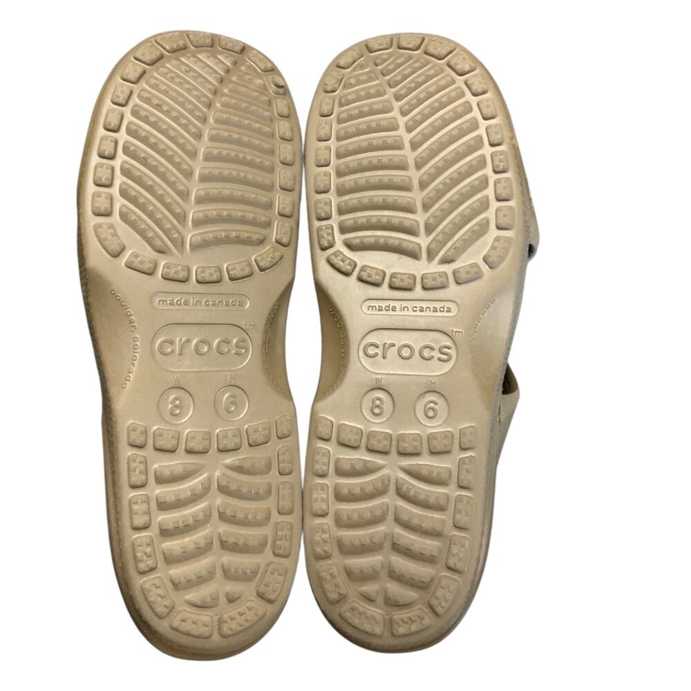 Crocs Mary Jane Slip On Shoes Brown Women’s Size 8 Comfort Casual Flats - Picture 6 of 8